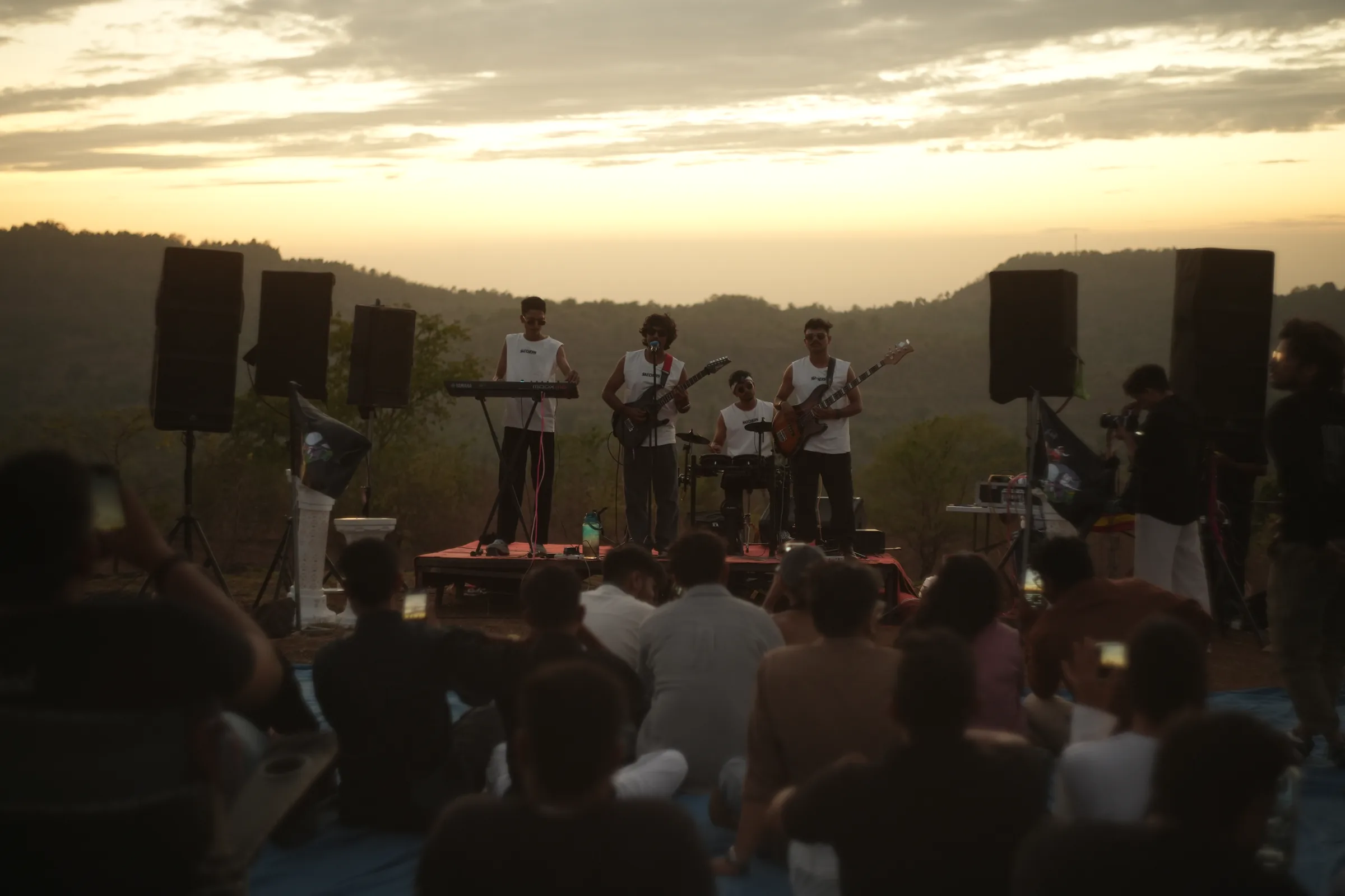 No barricade, no stage, just a hillside