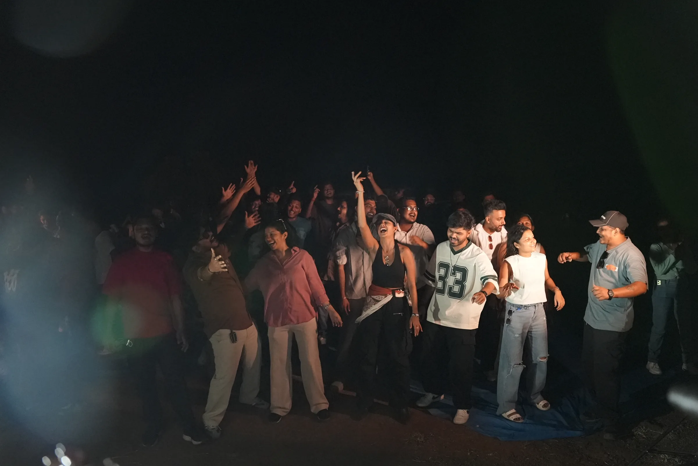 The crowd after dark